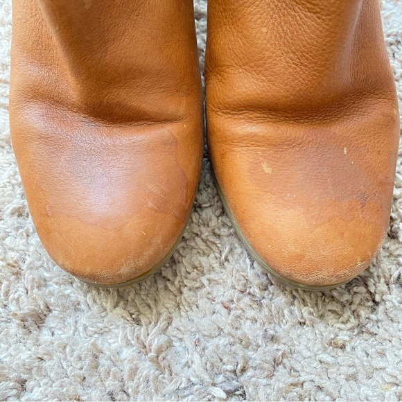 J. Crew cognac leather ankle wedge booties - Picture 3 of 9